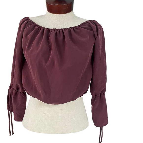 Everly Cropped Flare Sleeve Cropped Blouse Size Medium Romantic Renaissance - Picture 1 of 4